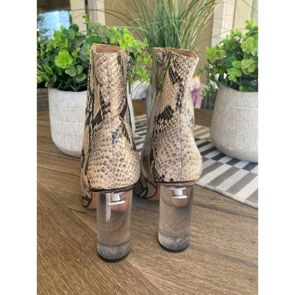 SCHUTZ Pally Snake Print Clear Heel Booties NWOB 8 - Picture 10 of 13